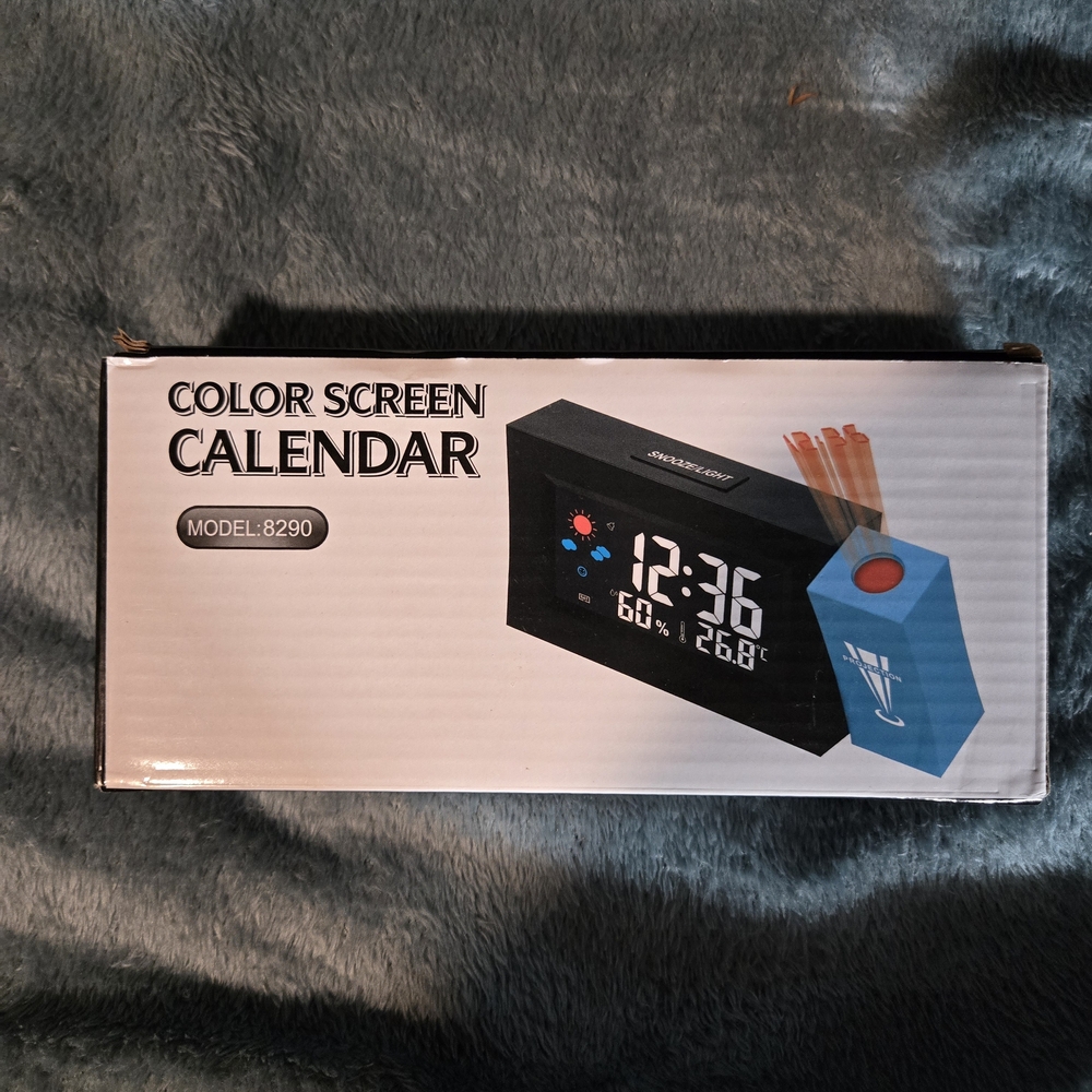 Color Screen Calendar with Blue and Black Design